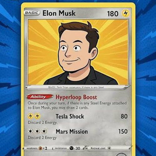 PokElon trading card — Basic Elon Musk, 180 HP